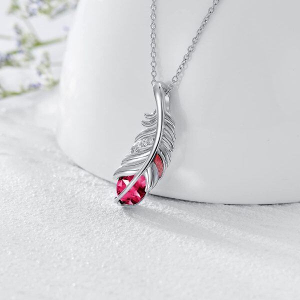 Sterling Silver Feather Necklace-1