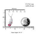 wholesale 925 Sterling Silver Purple Crystal Feather Pendant Necklace s for Women-0-11