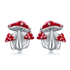 Sterling Silver Mushroom Earrings-0