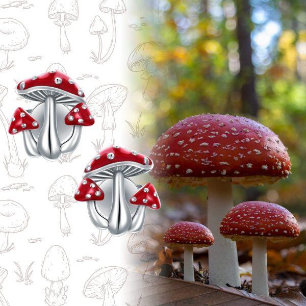 Sterling Silver Mushroom Earrings-5