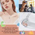 wholesale 925 Sterling Silver Rose Gold Plated Dinosaur Heart Pendant Necklace with Green Crystal Eyes and Cubic Zirconia Accents-0-4
