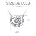 wholesale 925 Sterling Silver Moon & Heart Pendant Necklace with Two Children Gifts for Mothers Wives Grandmas-0-2