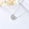 wholesale 925 Sterling Silver Moon & Heart Pendant Necklace with Two Children Gifts for Mothers Wives Grandmas-0-3