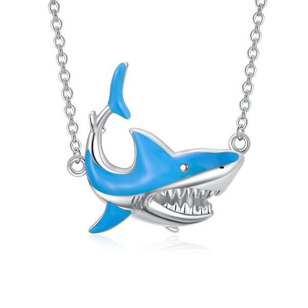 Sterling Silver Shark Necklace-0