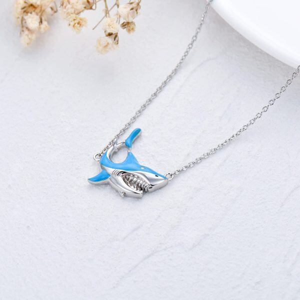 Sterling Silver Shark Necklace-3