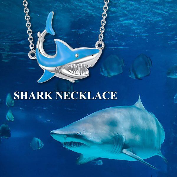 Sterling Silver Shark Necklace-5