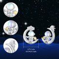 wholesale 925 Sterling Silver Astronaut Moon Stud Earrings with Star Accents for Women-0-2