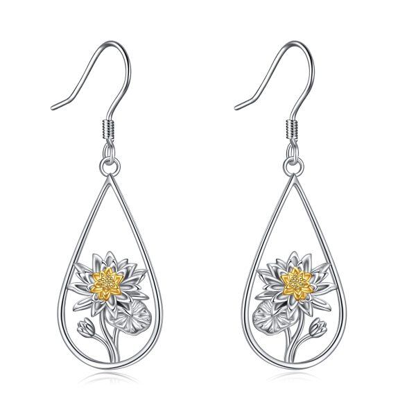 Sterling Silver Flower Earrings-0