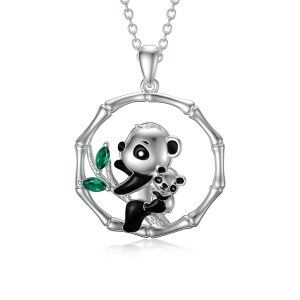 Sterling Silver Panda Necklace-0