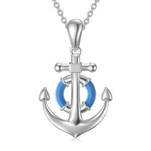 Sterling Silver Anchor Necklace-0