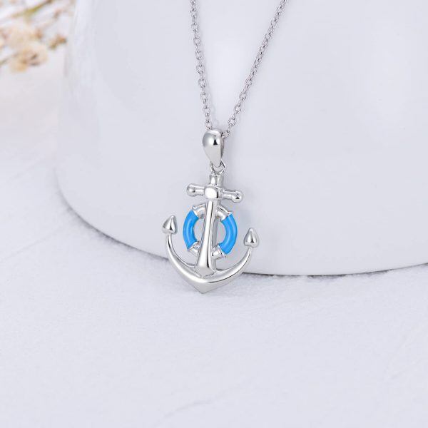 Sterling Silver Anchor Necklace-1