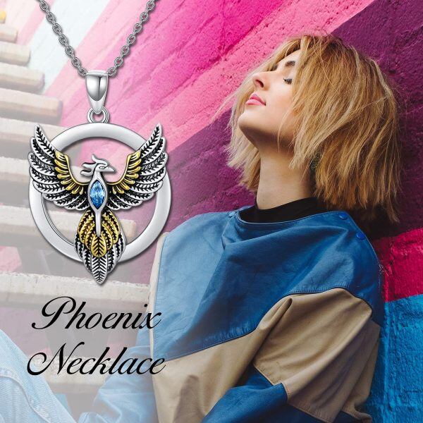 Sterling Silver Phoenix Necklace-4