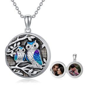 Sterling Silver Owl Necklace-0