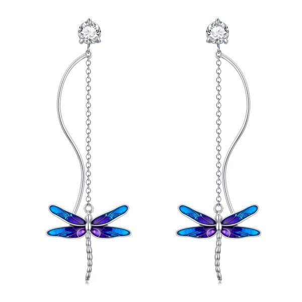 Sterling Silver Dragonfly Earrings-0