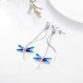 wholesale 925 Sterling Silver Blue Purple Dragonfly Drop Earrings Animal  for Her-0-3