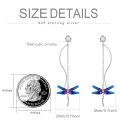 wholesale 925 Sterling Silver Blue Purple Dragonfly Drop Earrings Animal  for Her-0-5