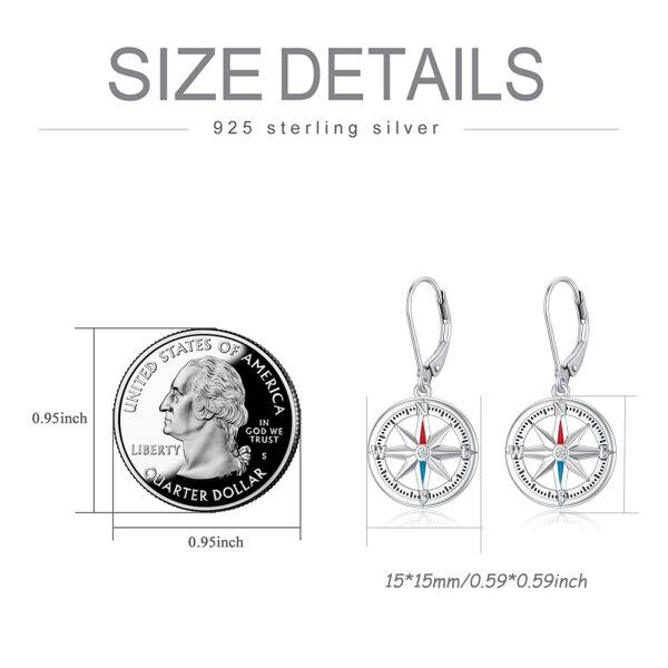 Sterling Silver Compass Earrings-4