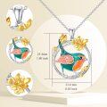 wholesale 925 Sterling Silver Enamel Robin Bird Flower Circle Pendant Necklace s for Women-0-1