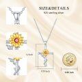 wholesale 925 Sterling Silver Cross with Gold Sunflower Pendant Necklace for Women-0-4