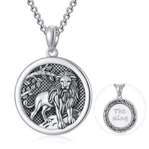 Sterling Silver Lion Necklace-0