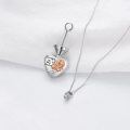 wholesale 925 Sterling Silver Heart Shaped Keepsake Pendant with 3D Roses and Crystals - Always in My Heart Memorial Urn Necklace-0-1