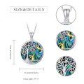 wholesale 925 Sterling Silver Round Abalone Shell Pendant with Gold Rabbit and Moon Design Necklace for Women-0-5