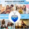 wholesale 925 Sterling Silver Blue Crystal Heart Rose Pendant Necklace for Women-0-6