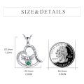 wholesale 925 Sterling Silver 925 Green Crystal Axolotl Heart Pendant Necklace for Women-0-2