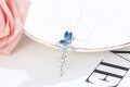 wholesale 925 Sterling Silver Blue Enamel Leaf Lotus Butterfly Cross Pendant Necklace for Women and Girls-0-1
