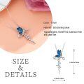 wholesale 925 Sterling Silver Blue Enamel Leaf Lotus Butterfly Cross Pendant Necklace for Women and Girls-0-5