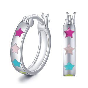 Sterling Silver Star Earrings-0