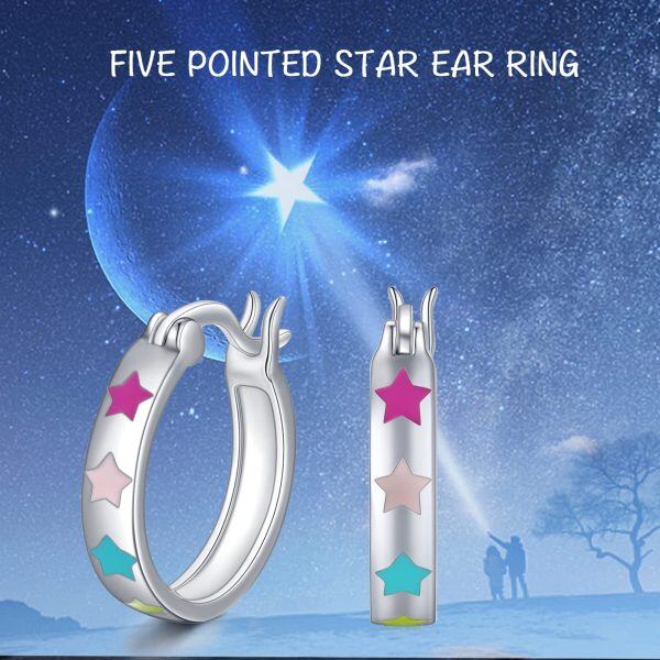 Sterling Silver Star Earrings-6