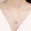 wholesale 925 Sterling Silver Moonstone Bat Crescent Moon Pendant Necklace for Women-0-1