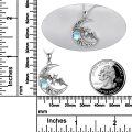 wholesale 925 Sterling Silver Moonstone Bat Crescent Moon Pendant Necklace for Women-0-2
