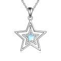 wholesale 925 Sterling Silver Moonstone Star Pendant Necklace for Women - Wholesale Jewelry-0-0