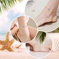 wholesale 925 Sterling Silver Blue Crystal Sea Turtle Charm Ankle Anklet with Starfish and Shell Charms-0-4