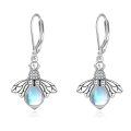 wholesale 925 Sterling Silver Moonstone Honeybee Dangle Earrings for Women-0-0