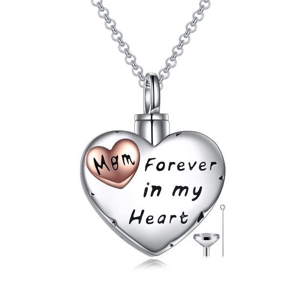 Sterling Silver Heart Urn Necklace-0