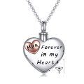 wholesale 925 Sterling Silver Heart Urn Pendant with Rose Gold Mom Forever in My Heart Keepsake Jewelry for Women and Men Pets Ashes Memorial Gifts-0-0