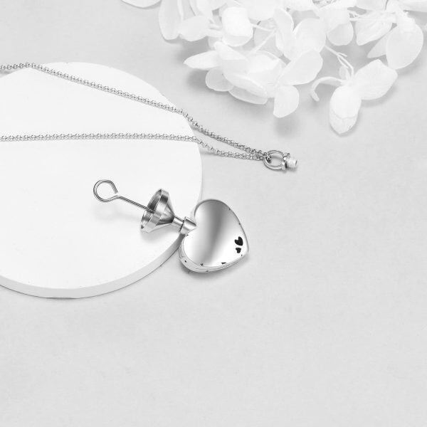 Sterling Silver Heart Urn Necklace-3