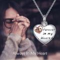 wholesale 925 Sterling Silver Heart Urn Pendant with Rose Gold Mom Forever in My Heart Keepsake Jewelry for Women and Men Pets Ashes Memorial Gifts-0-5