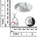 wholesale 925 Sterling Silver 925 Piano Heart Pendant Necklace with Rose Gold Accents and Cubic Zirconia Stones - I Love You Forever Message-0-4
