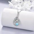 wholesale 925 Sterling Silver Larimar Dolphin Pendant Necklace for Women - Ocean Blue Gemstone -0-3