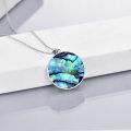 wholesale 925 Sterling Silver Abalone Shell Beach Volleyball Sports Pendant Necklace for Women-0-3