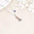 wholesale 925 Sterling Silver Ballerina Shoe Pendant Necklace with Blue Crystal Charm for Women-0-4