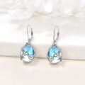 wholesale 925 Sterling Silver Moonstone Hummingbird Drop Earrings - Rhodium Plated-0-9