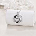 wholesale 925 Sterling Silver Moon & Owl Pendant Necklace for Women - Whimsical -0-3