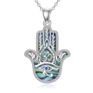 Sterling Silver Hamsa Necklace-0