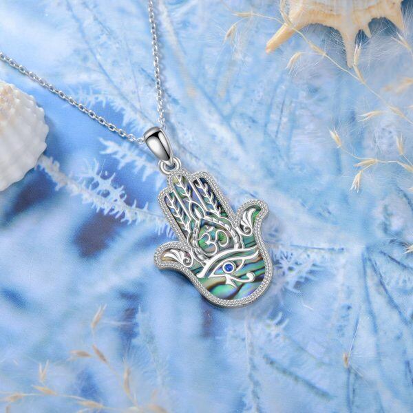 Sterling Silver Hamsa Necklace-1