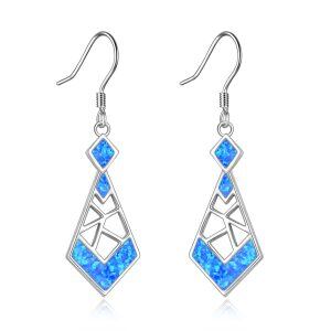 Sterling Silver Opal Earrings-0